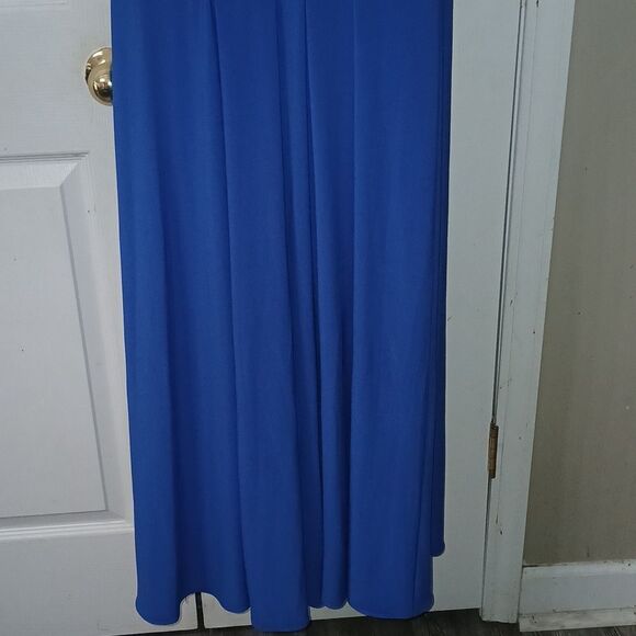David's Bridal royal blue maxi pleated evening prom formal gown Sz 2 EUC - Picture 6 of 8